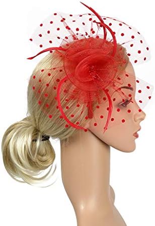Napoo Fascinators Hat פרח שנות העשרים של המאה העשרים כובע פרח נוצה נוצה דרבי כובע אביזרי מסיבת ליל כל הקדושים