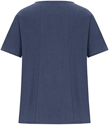 בנות בראנץ ' חולצות קצר שרוול חולצות חולצות סירת צוואר פשתן עלה דייזי פרחוני הדפסת גדול חולצות 2023 4 ש