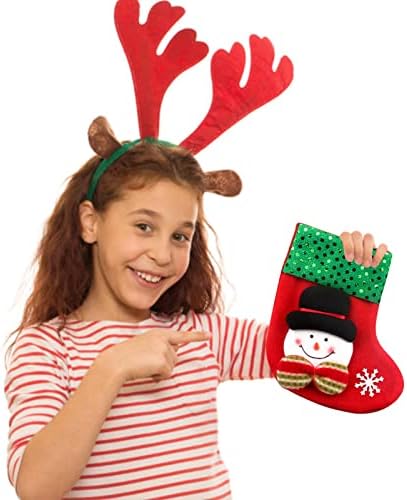 IOPQO נברשת פלסטיק חלקים גרבי ממתקים שקית חג מולד לחג המולד קטנים תיקים בוטיק גרביים מתנה לקישוט מתנה