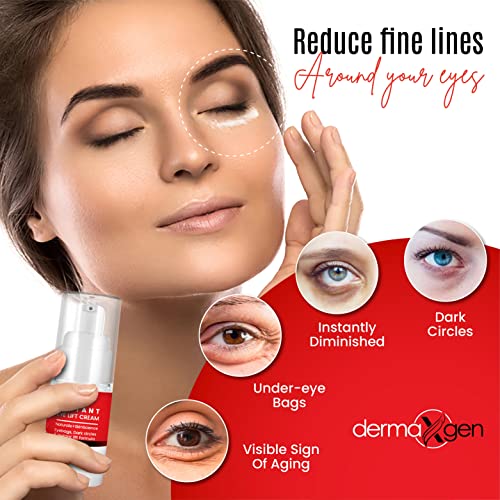 Dermaxgen צמצום מהיר שמנת עיניים - פורמולה מתקדמת של פפטיד - סרום נגד הזדקנות מפחית באופן גלוי שקיות מתחת לעין,
