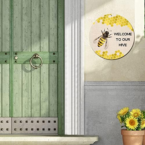 שלט מתכת עגול דבורי דבש ויבש ברוך הבא לכוורת שלנו שלט הפאב המצחיק שלט זר וינטג