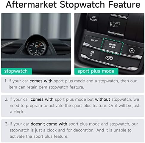 Asvegen Sport Chrono Stopwatch על לוח מחוונים רכוב עבור פורשה מקאן 2014-2021