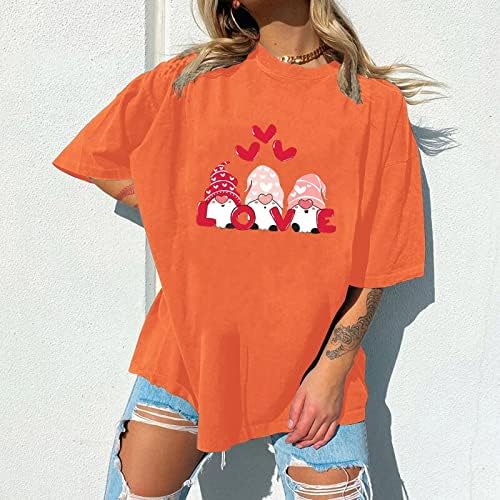 חולצות ליום האהבה לנשים גנום הדפס חולצות קיץ צמרות שרוול קצר מצחיק מתנת חולצת טי בסיסית מתנה עבורה