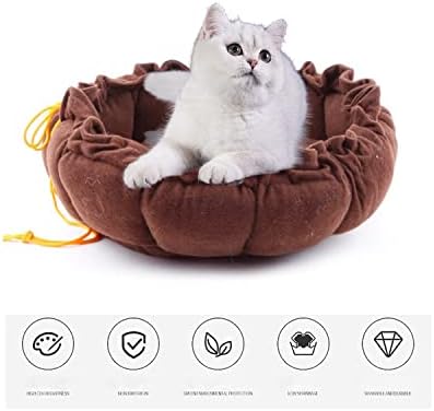עצמי התחממות חתול מיטה-מתכוונן עגול עמ כותנה כלב מיטת חתול כרית עבור קטן בינוני חתלתול כלב חתול