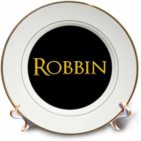 3DROSE ROBBIN, שם נשי משותף באמריקה. צהוב על מתנה שחורה לילדה - צלחות