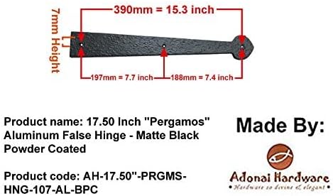 חומרת אדונאי 17.50 אינץ 'פרגמוס ציר שווא אלומיניום - מצופה אבקה שחורה מט