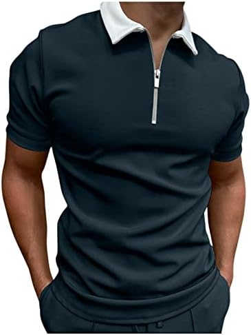 Xxbr קיץ גולף פולו חולצות שרוול קצר הנלי 1/4 צוואר צוואר צוואר צווארון טניס שריר טניס דק