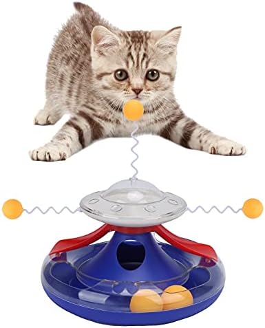 צעצוע מסלול פטיפון של שאנרייה, מזון עמיד לחתולים המפזרים מעגל צעצועים מעקב אחר חומרים בריאים רב -פונקציונליים
