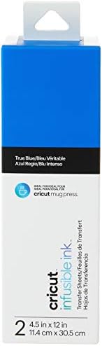 גיליונות העברת דיו בלתי נשכחים של Cricut - 4.5 x 12 - כחול אמיתי - עבור Cricut Mug Press, Maker, Explore Air