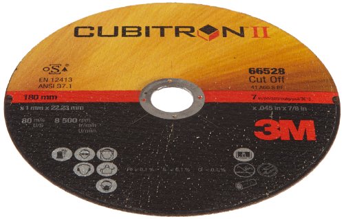 3M Cubitron 66528 גלגל חתך T1, גרגר קרמי, קוטר 7 x 0.045 רוחב, 60 חצץ, 7/8 קוטר חור מרכז
