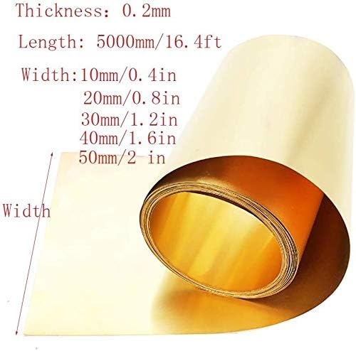 Xunkuaenxuan מתכת נחושת נייר כסף פליז פליז פס פס חגורת נחושת עור נחושת מתכת מתכת 0.2 ממ, 0.2 ממ*30 ממ*5 מ 'צלחת