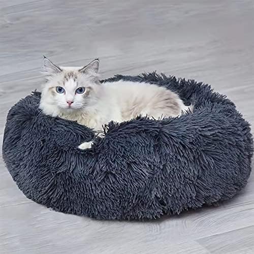 Napojoy Faux Fur Fur Cat/מיטות כלבים לכלבים קטנים, כרית סופגנייה קטיפה רכה כרית חיית מחמד ספה מיטת ספה לכלבים