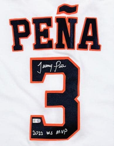 ג'רמי פינה אסטרוס חתום 2022 WS MVP כתוב העתק נייקי WS JERSEY MLB PENA - גופיות MLB עם חתימה