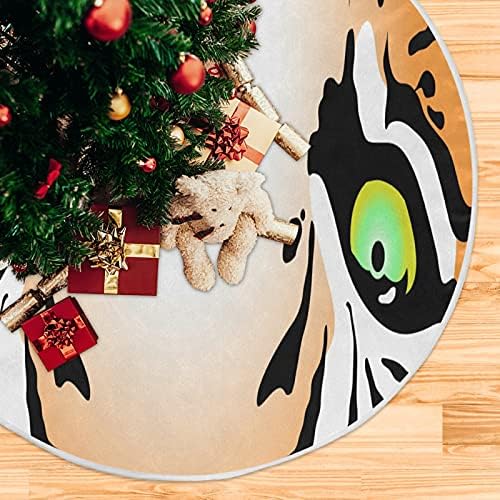Oarencol Tiger Eyes Eyes Animal חצאית עץ חג מולד חצאית 36 אינץ 'חג המולד לחג עץ קישוטי מחצלת