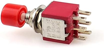 NEYENS אדום 6 סיכות SPDT רגעי AC 2A/250V 5A/120V לחצן לחצן כפתור כפתור 1 NO 1 NC