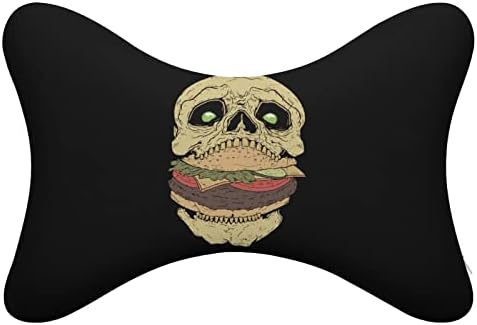 הגולגולת המבורגר מכונית מכונית צוואר כרית של 2 תמיכה בצוואר נוחה כרית ראש כרית ראש קצף זיכרון