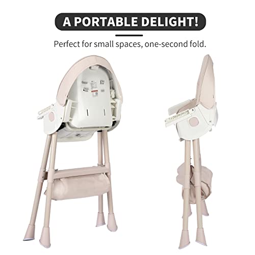 כסאות גבוהים 3 ב -1 עבור פעוטות לתינוקות, כסא תינוקות להמרה, משקל קל משקל נייד עם מגש נשלף רתמת רגליים