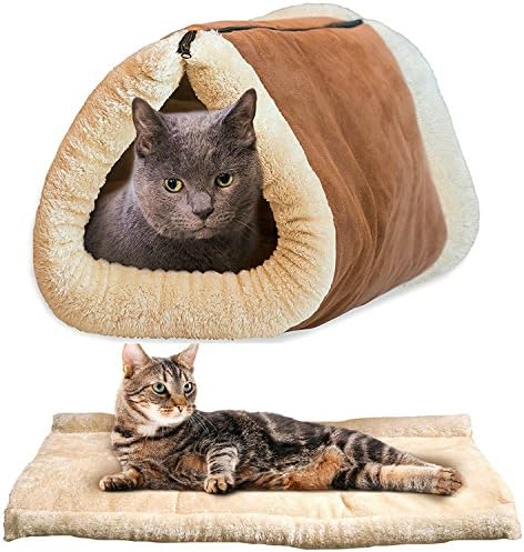 עולם חדש 2-ב-1 חתול מחמד מיטת מנהרת צמר צינור מקורה כרית מחצלת פירמידת כרית עבור כלב גור חתלתול