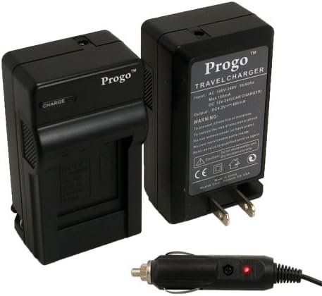 Progo DMW-BCM13 מצלמה דיגיטלית סוללה מהירה ומטען נסיעות עם מתאם רכב ויורו תואם ל- Panasonic VSK0800 DMW-BCM13,