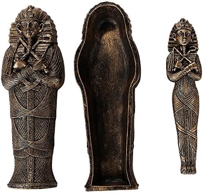 כלי מתנה של האוקיאנוס השקט חפץ מצרי קדום קינג אספני מלך סרקופג ארון ארון w/MUMMY הכנס צלמית 5.5