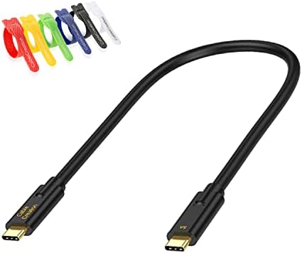 צרור - 2 פריטים: USB3.1 C עד C 1ft 100W 10GBPS+ 60 יחידות כבלים קשרים 6 אינץ '