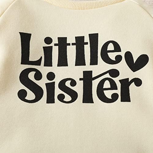 פיומבה אחות תינוקת תואמת סווטשירט סווטשירט גדול/אחות קטנה/חולצה שרוול ארוך סוודר עליון בגדי חורף סתיו