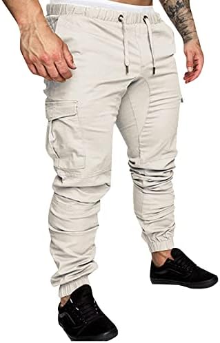 מכנסי מטען של Jorasa Mens Plus Plus גודל מכנסי טרנינג רזה משוררת מכנסי עבודות מותניים אלסטיים מכנסי טיול