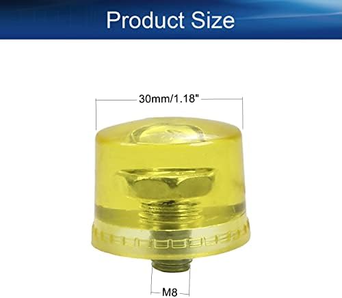 בטומשין 1.18 אינץ קוטר פטיש פטיש החלפת גומי פלסטיק בולט ראש טיפ צהוב 2 יחידות
