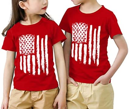 חולצת דגל אמריקאית בנות בנות בנות חולצת טריק