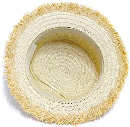 לרכוש ראש שטוח קש כובע קיץ אביב נשים של טיול כובעי פנאי חגורת חוף שמש כובעי רפיה פרינג ' קש כובע