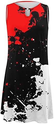 פוקאל קיץ שמלות לנשים 2023 סקסי הולו מתוך צוואר אופנה ללא שרוולים פרחוני הדפסת שמלה קיצית נדנדה