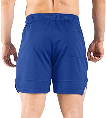 מכנסי כושר בגודל 6 אינץ 'גברים בגברים צבע אחיד צבעי מזדמן מכנסיים קצרים בספורט המותניים עם מכנסי