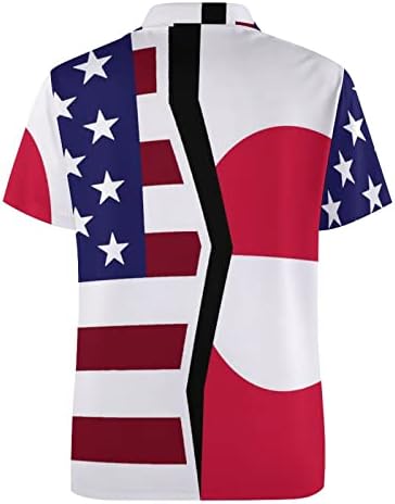 ארצות הברית וגרינלנד דגל גברים של גולף פולו חולצות מהיר יבש קצר שרוול ספורט טיז