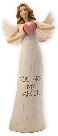 LC Lcdecohome Angels Angels פסלוני פסלונים אספניים -תפילה - עיצוב ביתי שרף שרף יד צבוע מלאך אוחז