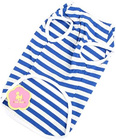 קטן כלב חולצה עבור בני בנות פס קיץ כותנה חולצה גופייה גור בגדי חתול אפוד טי כחול של