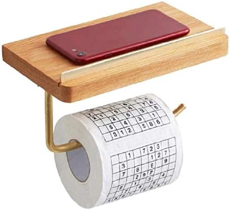 מחזיק נייר טואלט מעץ קוג ' וס-מחזיק נייר טואלט, מחזיק רקמות רול בסגנון, מדף הרכבה על קיר אביזרי אמבטיה, עץ