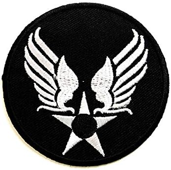 חיל האוויר האמריקני USAF לוגו כוכב כנפי צבא צבא לוגו שחור צבאי אפליקציה רקומה תפור על ברזל