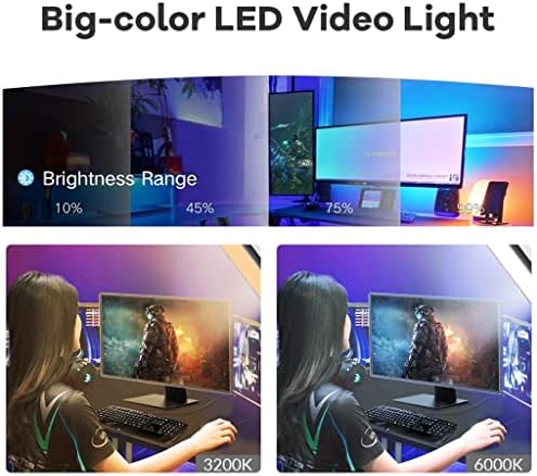 פאנל מנורה וידאו של Quul Dimlable LED תאורת צילום Tricolor תאורת צילום