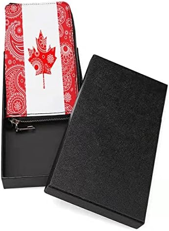קנדה פייזלי דגל ארוך ארנק לגברים נשים עמיד ארנק פאוץ כרטיס מחזיק עם רוכסן ורצועה עבור משרד נסיעות
