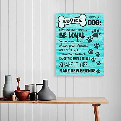 עצות רשימת רשימה מבד אמנות קיר כלבים, כלב מצחיק אומר בד ציור קיר תפאורה לחובב כלבים חדר שינה משרדי סלון