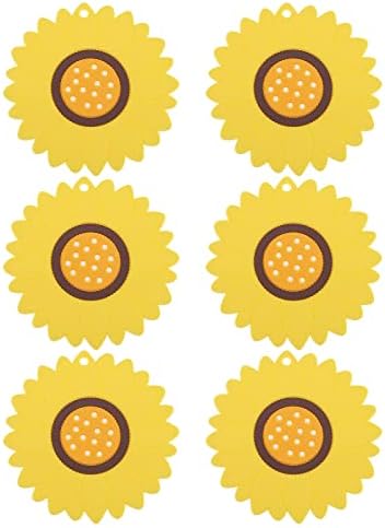6 יחידות צהוב חמניות צורת תחתיות פרחי חום בידוד מחצלת אנטי לחלוט שולחן מחצלת בית אביזרי עבור חם וקר משקאות