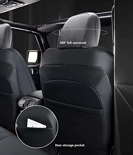 מושב רכב Luxuperce מכסה התאמה אישית לפורד ברונקו ספורט 2021-2023 עם עור אטום למים וכרית אוויר תואמת