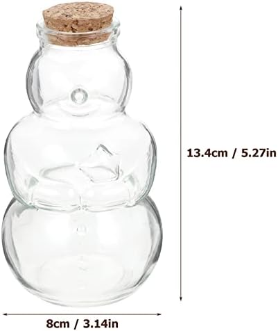 Zerodeko 4PCS צנצנות זכוכית מיני עם פקקי פקק צורה איש שלג מעצבת זכוכית קטנה מבקשי בקבוקי הדגימה מדגם