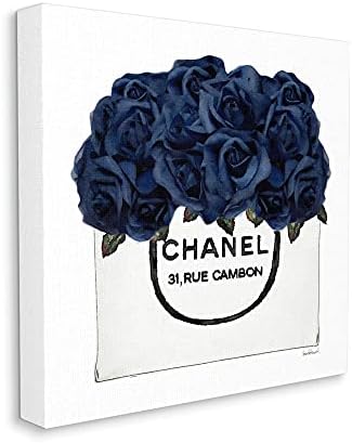 תעשיות סטופל שיק כחול כהה ורדים בתיק אופנה גלאם, עוצב על ידי אמנדה גרינווד אמנות קיר בד, 17 על 17