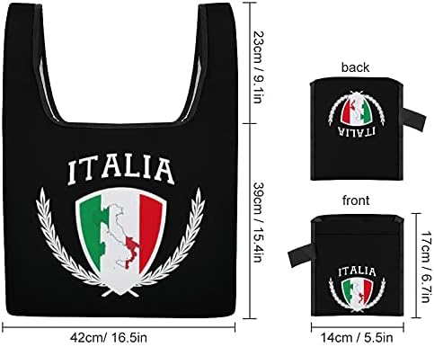 איטליה איטליה איטלקי מפת דגל לשימוש חוזר קניות תיק מכולת לשאת שקיות עבור מצרכי כושר ציוד משרדי חוף