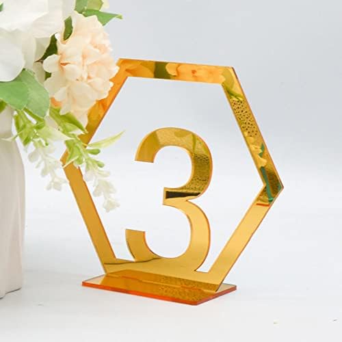 שלושה ממדי זהב וכסף אקריליק חתונה דיגיטלי שולחן מספר כרטיס שולחן מושב כרטיס מראה שולחן קישוטי ניטראלי קישוטי