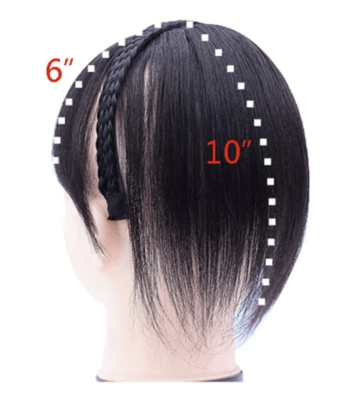 מטרה נשים 10 שיער טבעי צמת סרט הארכת שיער טבעי ישר קליפ צילינדר נוכריות עם פוני כהה חום