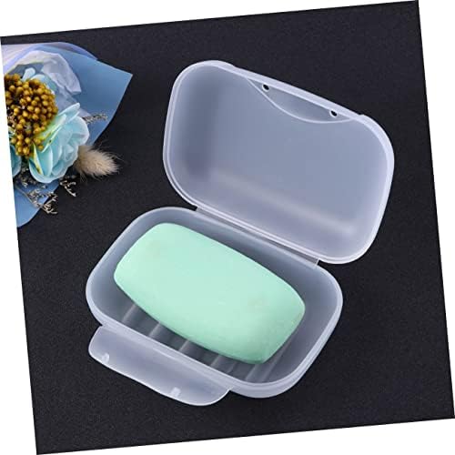 Hemoton 2PCS Soapbox קופסת סבון שקופה לבנה עם כיסוי סבון סבון סבון סבון סבון
