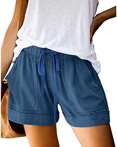 Hjuyyuah נשים פלוס מכנסיים קצרים בגודל קיץ קל משקל קל משקל מזדמן מכנסיים קצרים מזדמנים המותניים המותניים