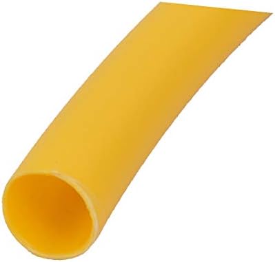 X-DREE 5M אורך דיה פנימי 6.4 ממ בידוד פוליולפין חום חום צינור צינור צינור צהוב (5M de Longitud Diámetro